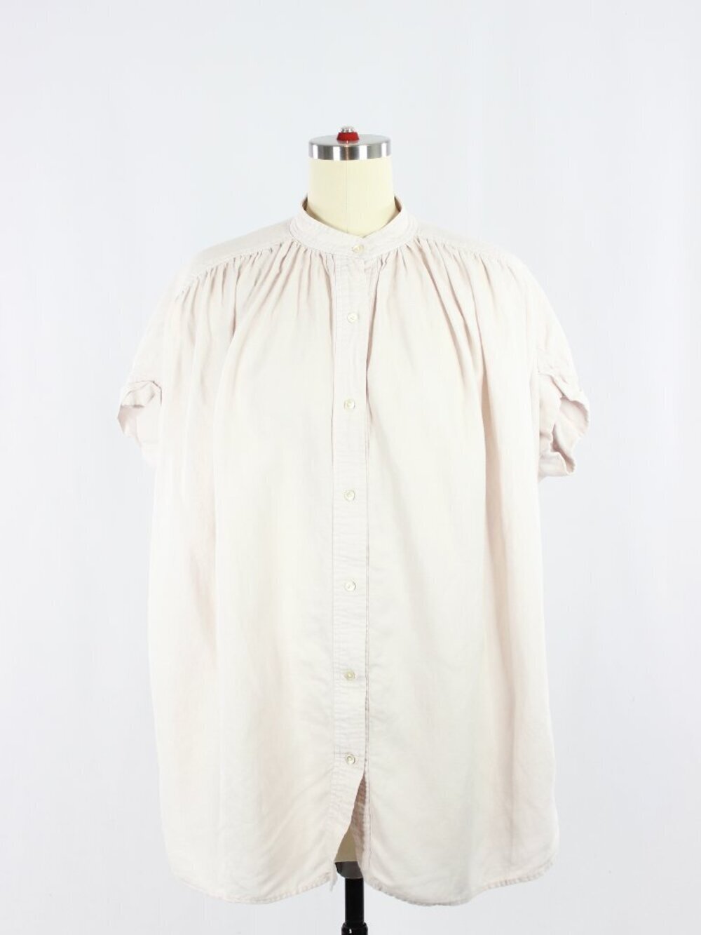 Aritzia WILFRED Bertillon Pink Ramie Blend Oversized Button Front Blouse, Size S